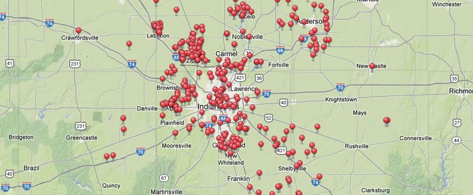 Indianapolis, Indiana area map